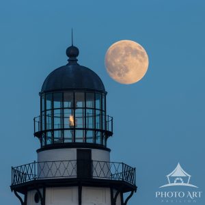 Montauk Lighthouse Lamproom Moonrise 2
