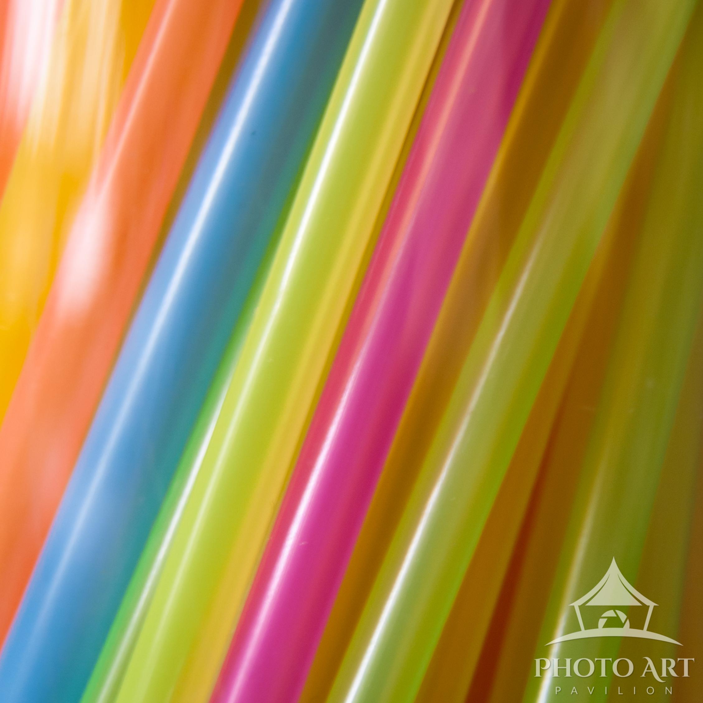 The Colors of Childhood 84 Up-close image of drinking straws.