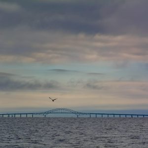 Robert Moses Bridge at sunset, taken from East Islip Marina.