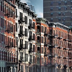 Apartment buildings in Harlem