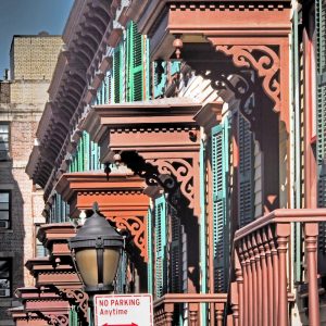 Wood frame rowhouses on Sylvan Terrace