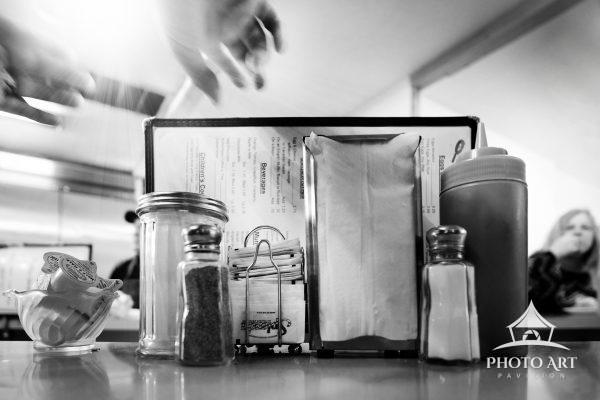 Lunch Time 65 Amazing old diner highlighted in black and white photograph. Remember sitting at the counter