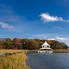Carefully begin your journey to the other side of the marsh here.
