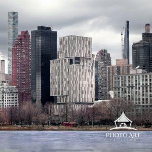 Part of the New York City skyline as seen from Astoria, Queens. New modern buildings mixed with the