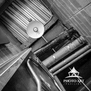 Industrial Lines 100 Looking up while behind the scenes at a Long Island arena in Nassau County. I was caught by the