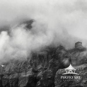 Dramatic clouds over rugged mountains along the Snaefellsnes Peninsula in Iceland, taken from a