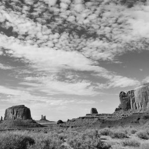 A black & white landscape of the incredible Monument Valley in Utah!