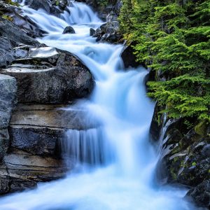 Small cataract located on the Paradise River in Mt. Rainier National Park, WA, USA.