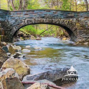 Stone Footbridge (New York, USA) 42 A stone footbridge accents the hiking path that crosses a fast-moving stream at the base of the