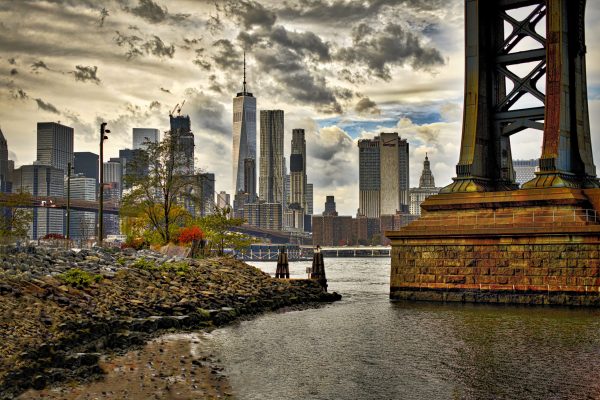 Touring Dumbo I found an area under the Manhattan Bridge with a wonderful view of the Manhattan