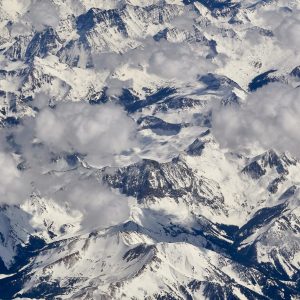 Aerial view of the coastal mountain range bordering California and Nevada. I always take the window