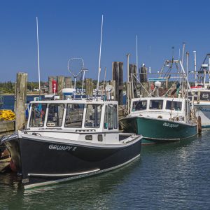 Commercial fishing boats at rest after a long day of fishing off Montauk.
