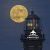 Beaver Moon at the FI Light 60 The Full Moon begins it's cross behind the Fire Island Light Lamp Room. And. .. thank you Fire