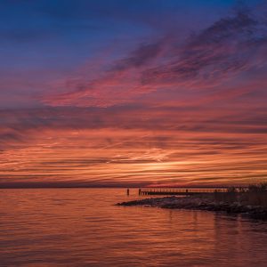 Sunset on the Great South Bay. The clouds were perfect to produce the "sky on fire" look.