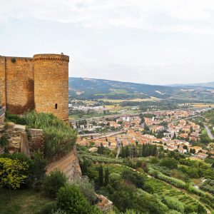 Panoramic view from Castle in Tuscany, Italy.