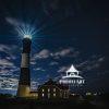 Beacon of Light 77 Fire Island Light beams penetrate the darkness, lit by two rotating 1000-watt lamps, giving the