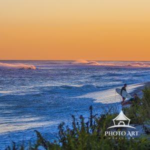 End of the Day 58 Surfers heading home in the last rays of light after a perfect day of north breezes & south-east