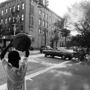 Street Scene. Boy with Basketball in Park Slope, Brooklyn.