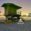 Green Lifeguard Tower 113 I was able to capture this lifeguard tower just after sunrise.
