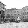 Three boats on the Grand Canal – Venice 32 3 boats crusing the Grand Canal of Venice, B&W.