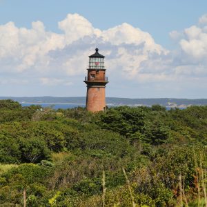 Red Light beacon of lighthouse in Aquinnah, Martha's Vineyard.