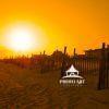 Yellow burst of Sun Over Seaview, Fire Island 98 Bright yellow sunsent over the homes and beaches of Seaview, Fire Island.