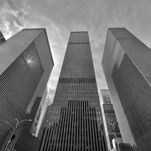 6th Ave is full of skyscrapers.