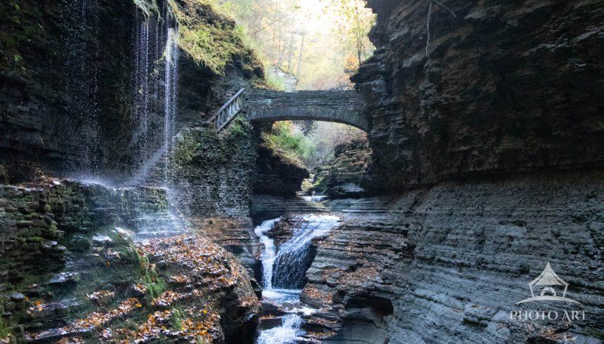 One of the 19 waterfalls on the Gorge Trail at Watkins Glen State Park.