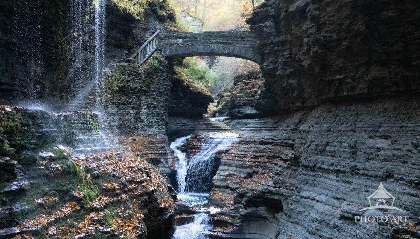 One of the 19 waterfalls on the Gorge Trail at Watkins Glen State Park.