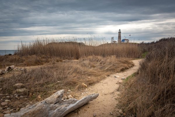 This particular piece captures the iconic Montauk Point Lighthouse, a symbol of beauty and