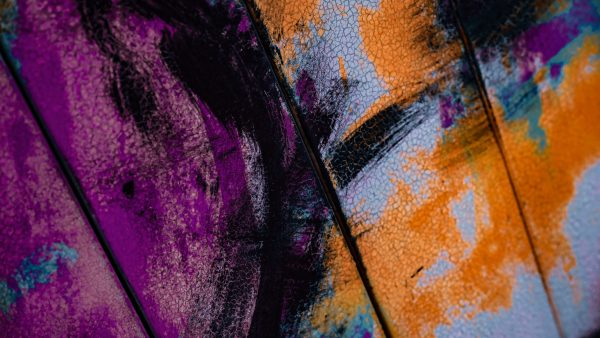 I came across some graffiti that in one corner I noticed the paint had begun to dry and crack which