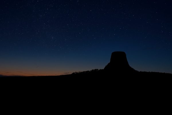 Devils Tower at Night