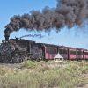 Cumbres & Toltec steam engine leaving the station.