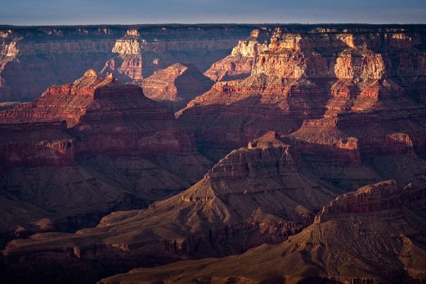 Evening view from the south rim of the Grand Canyon