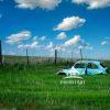 Old Volkswagen Beetle in a field.