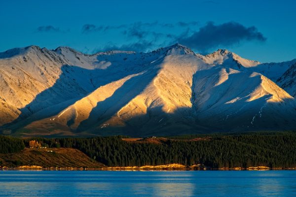 Snowcapped Mountains Overlooking Lake Pukaki