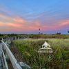 Fire Island Lighthouse at sunset.