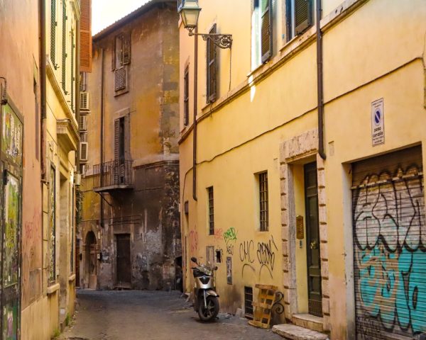 In this photograph, the viewer is transported to a Roman street that encapsulates the harmonious
