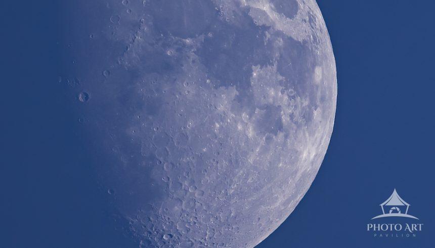 As the moon phase turns towards full, the Waxing Gibbous moon reveals the cratered surface as it
