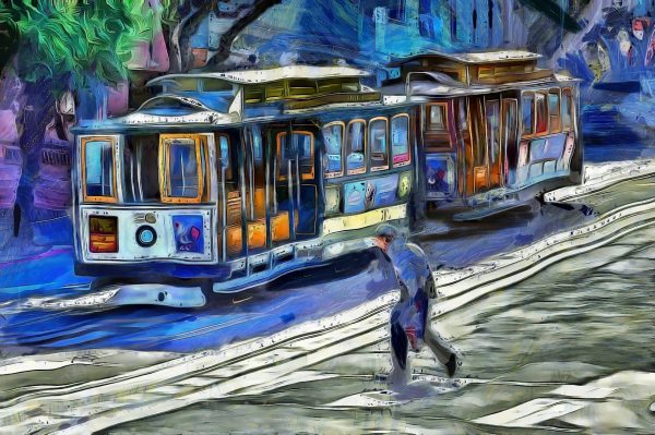 Photographed in S.F. Calif. This Image has been digitallt painted to create this effect.
