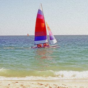People like to go sailing on the sailboat for enjoyment.