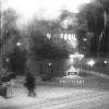 Pedestrians make their way through a snowstorm.