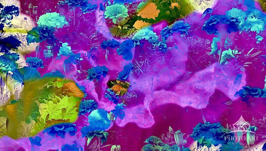 Tropical images of foliage digitally blended together creating a world of abstract nature