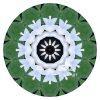 This photo abstract is a circular mandala-like design featuring layers of geometric patterns. The