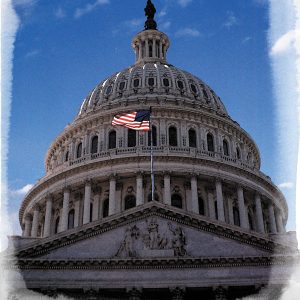 This is a photograph of the dome of the United States Capitol building. The image captures the