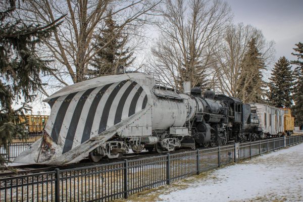 Snow Train is located in Laramie, Wyoming, consists of five pieces. The snowplow was built as a