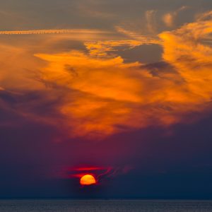 Spectacular sky with another gorgeous sunset at Cedar Beach