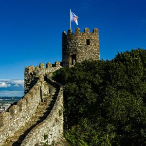 Moorish Castle in Sintra Portugal. Most spectacular views from the top