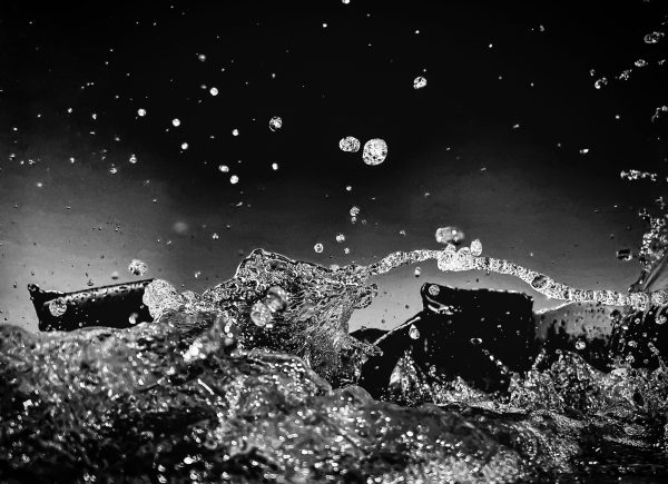 Water splashing in the ocean