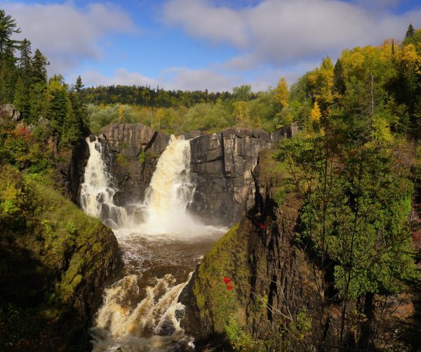 The High Falls of the Pigeon River falling 120' is Minnesota's highest waterfall in Grand Portage